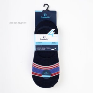 Daggerfly men's invisible striped socks 4pk side view Dubai