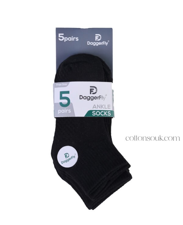 Daggerfly Ankle Socks 5 Pack Premium Cotton UAE